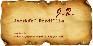 Jaczkó Rozália névjegykártya
