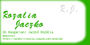 rozalia jaczko business card